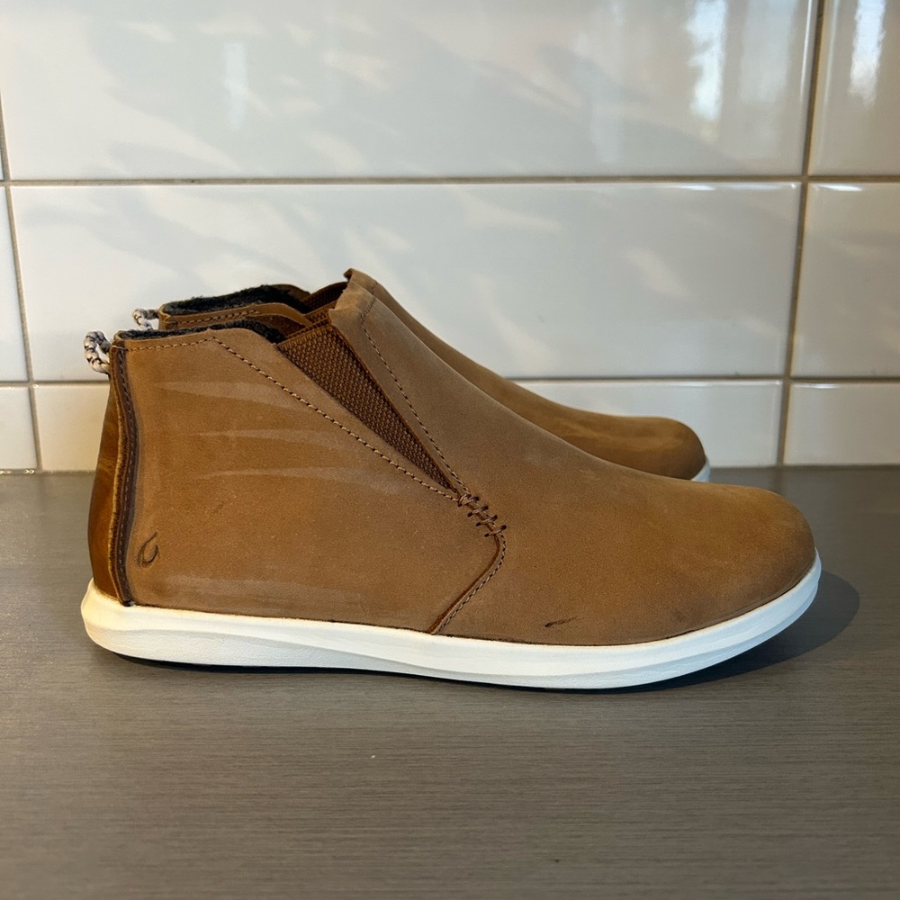 Olukai Hawai’iloa Manu Hope Leather Booties with wool liner